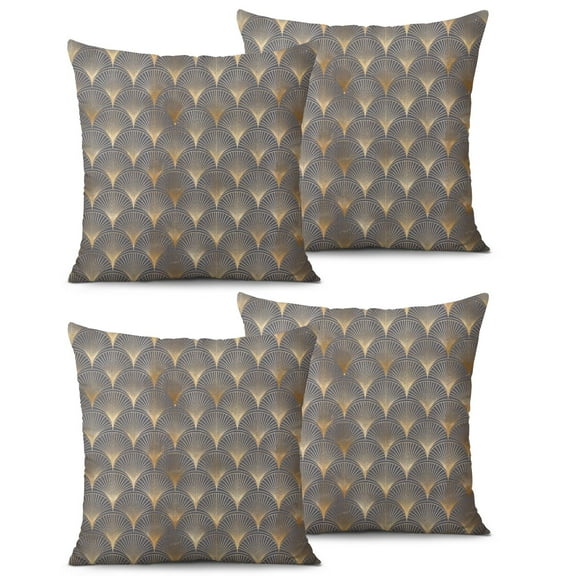 Set Of 2 Grey Bronzing Pillow Covers 16x16 Inch Linen Decorative Square Throw Pillow Covers for Living Room Sofa Couch Decoration