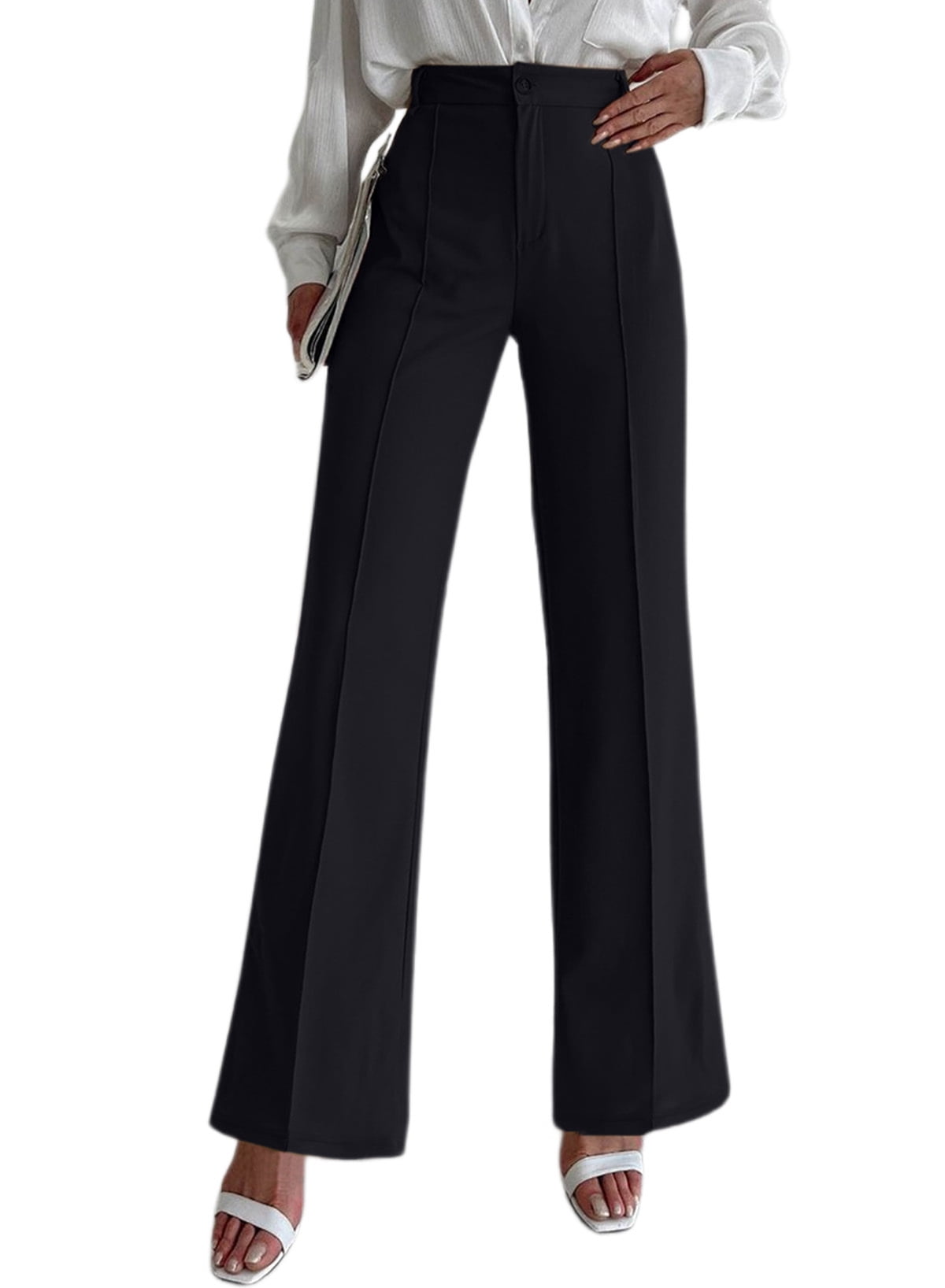 Blibea Women's Suit Pants High Rise Elastic Waisted In The Back