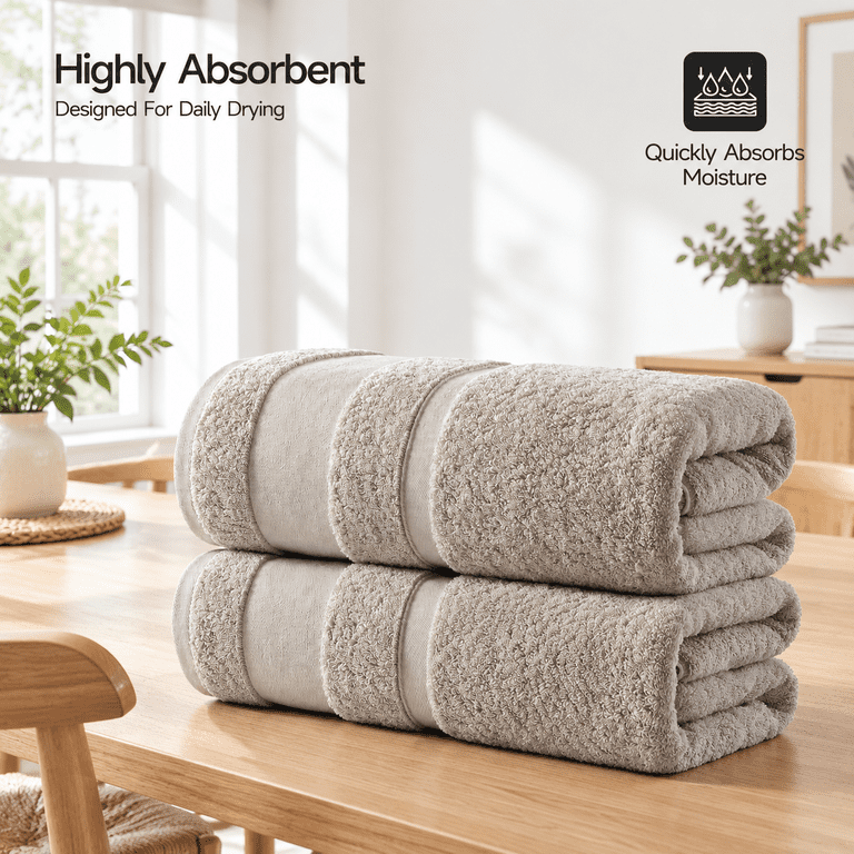 2 Pack Bath Towels Set 35 X 70 Inches Oversized Sheets Camel - Walmart.com