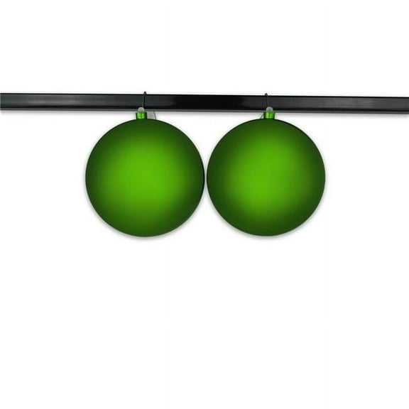 Queens of Christmas ORN-BLKM-200-LG-2PK 8 in. Matte Ball Ornament with Wire & UV Coated, Lime Green - Pack of 2