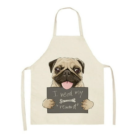 

AKUMRi Womens Apron Disposable Aprons Kitchen Utensils | Adult Cotton and Linen Apron Animal Series Printed Apron Household Cleaning Coverall Sausage Dog Apron Parent Child Apron