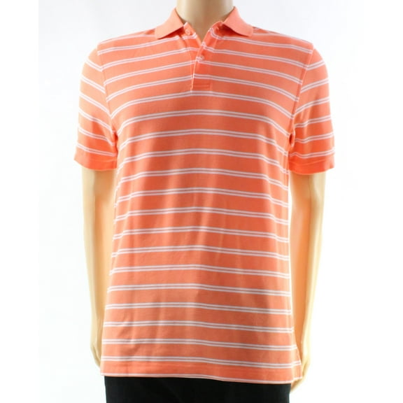 Club Room NEW Orange Melon Burst Stripe Mens Size Small S Polo Shirt