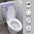 thumbnail image 3 of COEQINE Hibiscus Flower Leaf Toilet Lid Dust Cover 2 Piece Set, Stretchable Easy Installation Breathable Toilet Lid Covers for Bathroom Decor, 3 of 7
