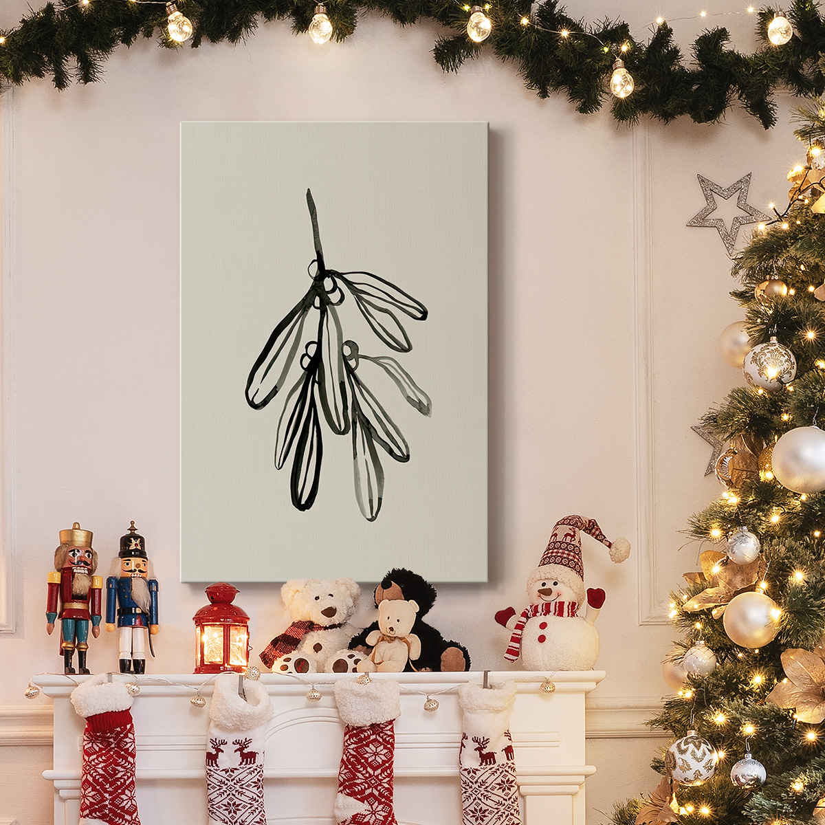 Mistletoe Sketch I- Gallery Wrapped Canvas