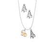 thumbnail image 2 of Delight Jewelry Two-tone Westie Silhouette Heart Silver tone Zig Zag Christmas Tree Charm Necklace and Stud Earrings, 2 of 4