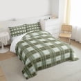 thumbnail image 3 of Homewish Classic Buffalo Plaid Queen Comforter Set,Checkered Geometric Bedding Sets,Green Grid Print Bedding Comforter Set For Girls Boys,Super Cozy Room Decor Reversible,3pcs, 3 of 8