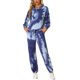 thumbnail image 2 of INSPIRAR CHIC Conjuntos de Sudadera Tie Dye para Mujeres, Sudadera con Capucha, Jogging, Conjunto de 2 Piezas, Color Azul, 2 of 7