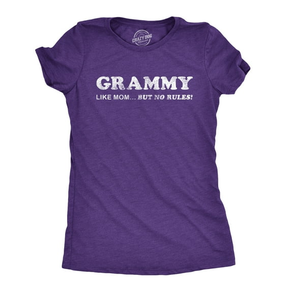 Womens Grammy Like Mom But No Rules T Shirt Funny Grandmother Tee Womens Graphic Tees