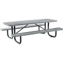 8' Rectangular Picnic Table, Surface Mount, Gray (96" Long)
