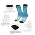 thumbnail image 3 of Rateoe Teal Turquoise Fluid Stripes Pattern Children's Socks, Socks Gifts ,kids Crew Soft Cotton Socks , Moisture-Wicking, Durable, Ideal for Daily Wear & Sports, 3 of 5