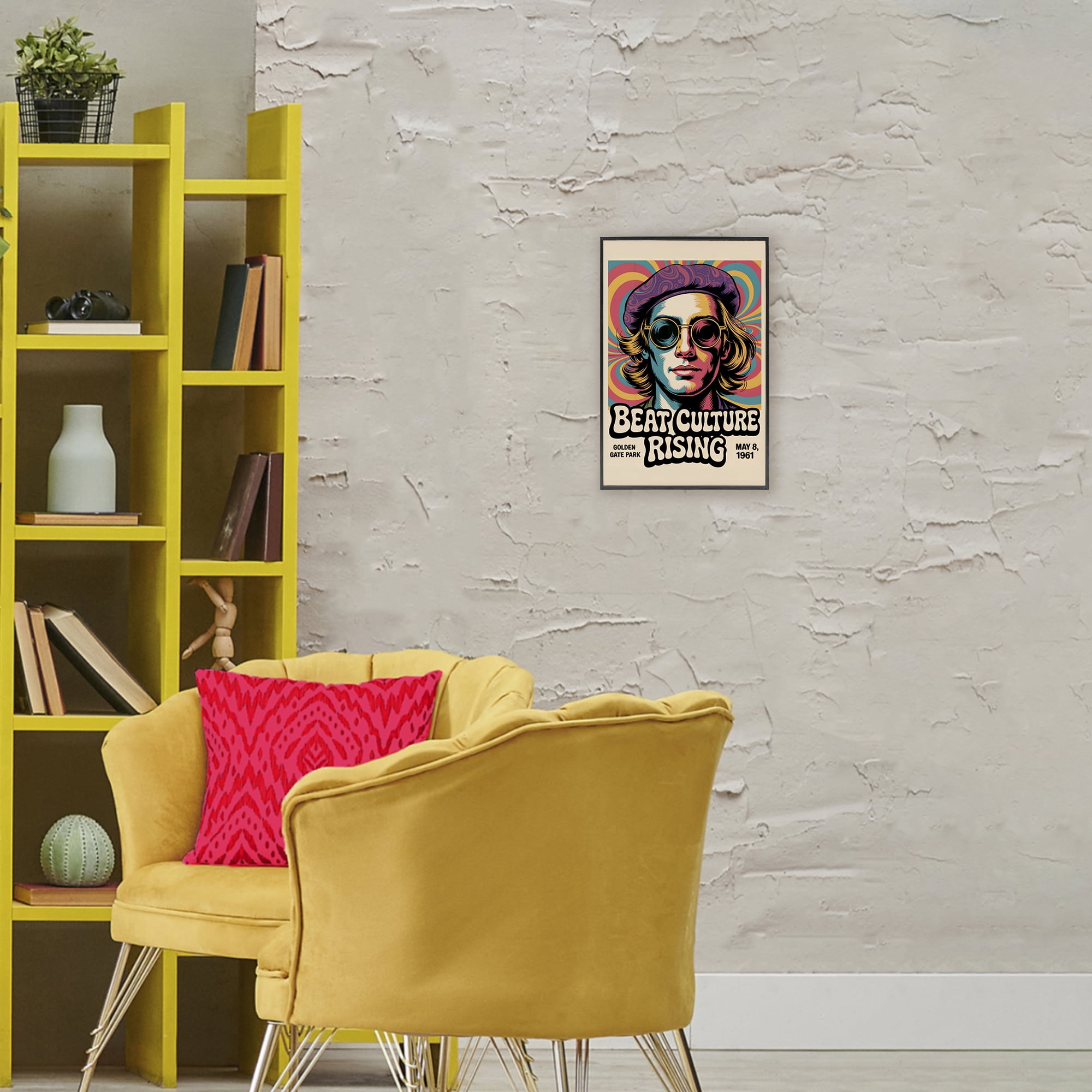Stupell Industries Beat Culture Rising Poster Black Framed Giclee Art, design by Andreas Magnusson