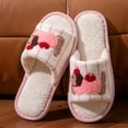 thumbnail image 5 of NexTorq Striped Dachshund Fuzzy Open Toe Slippers for Women Wide Large Size Slip On Indoor Bedroom House Slippers Soft Fluffy Comfort Womens Home Footwear, Pink, 7, 5 of 9
