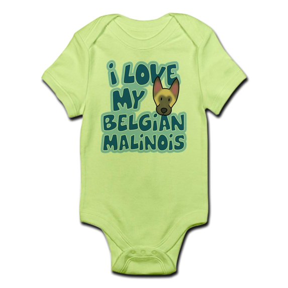 CafePress - I Love My Malinois Infant Bodysuit - Baby Light Bodysuit
