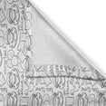 thumbnail image 3 of Ambesonne Tea Party Kitchen Curtains, Tableware Pattern, 55"x39", Grey White, 3 of 3