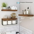 thumbnail image 3 of Bathroom Shelves Over Toilet - Wall Mounted Floating Shelves Toilet Paper Storage Small Farmhouse Decor Shelf 16 inch Set of 3, Rustic Brown (019-BN3), 3 of 9