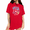 Red, variant on Women's Soft Worn Pastel Vintage Soccer Mom Squad Football Bow Graphic Short Sleeve T-Shirts Navy Blue Tops