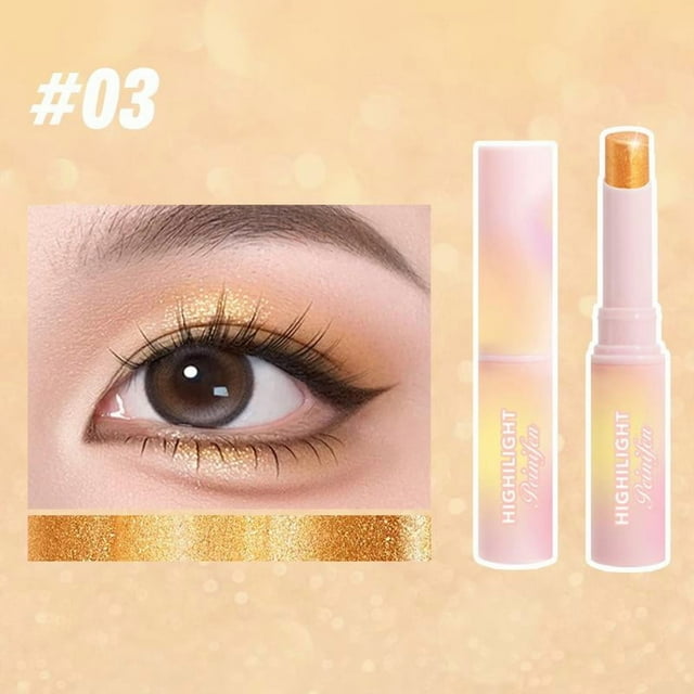 Beauty Gradient Glitter Eyeshadow Stick, One-Swipe Shimmer & Matte Eyeshadow Pen for Beginners, Long-Lasting & High Color Pigment, 6 Colors Available