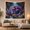 Resting Dragon, variant on Floral Garden Iridescent with Dragon Curled Fetal Position, Mystical Fantasy for Space Lovers, Galaxy Room Decor, Mother'S Day Gift, Tapestry Wall Hanging for Bedroom and Dorm