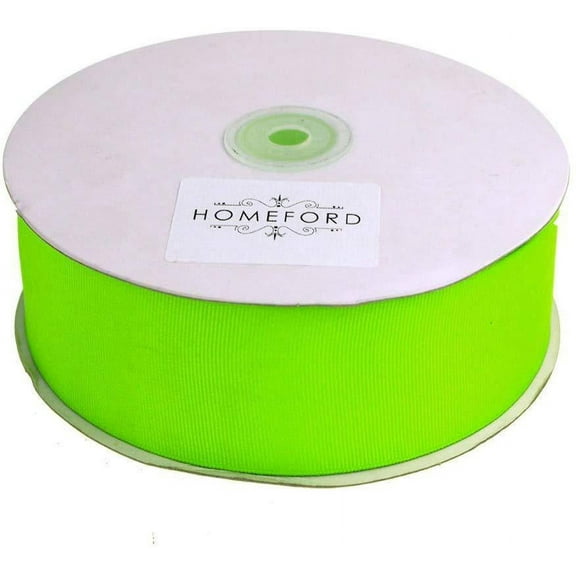 Solid Grosgrain Ribbon, 1-1/2-Inch, 50 Yards, Neon Green