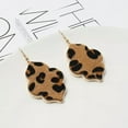 thumbnail image 3 of RSAMD Gold Tone Snakeskin Pu Leopard Leather Statement Dangle Earrings Fashion Jewelry-Shell, 3 of 9