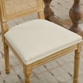 thumbnail image 5 of French Style Dining Chairs Set of 2, Linen Fabric Dining Chair with Rattan Back and Solid Leg, Wooden Farmhouse Side Chairs for Kitchen, Living Room, Beige, 5 of 8