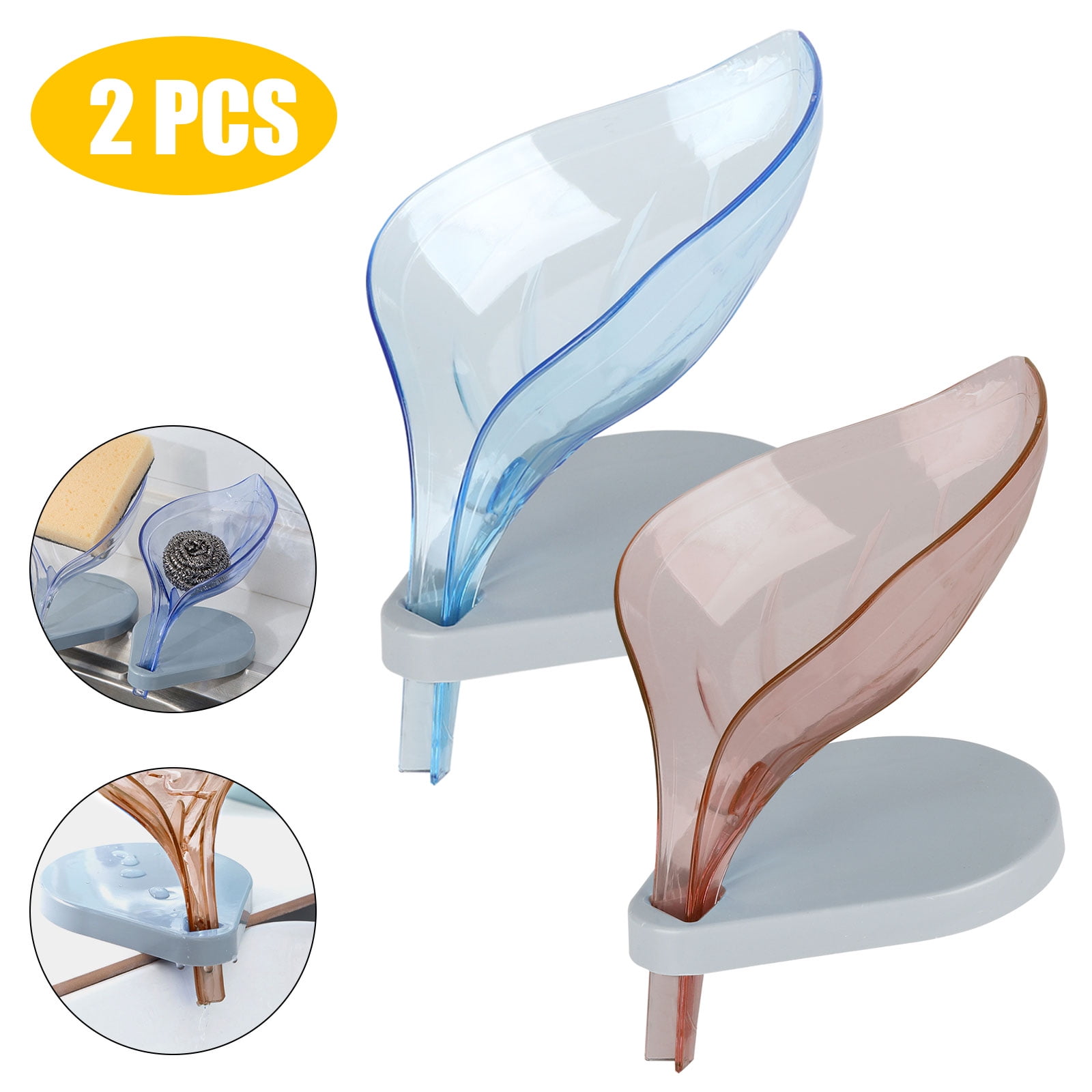Leaf Shape Soap Box Self Draining Soap Holder Decorative Drainage