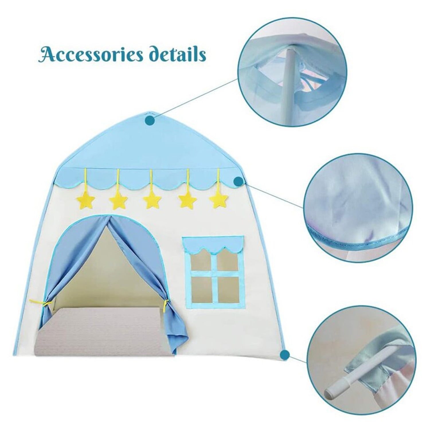 CIPACHO 51" Kids Play Tents for Girls Large Fairy Playhouse for Kids Princess Castle Tent Gift Toys for Girl Toddler Children Play House, Blue CIPACHO 51" Kids Play Tents for Girls Large Fairy Playhouse for Kids Princess Castle Tent Gift Toys for Girl Toddler Children Play House, Blue