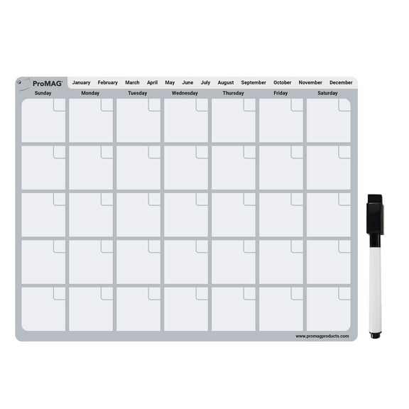 Monthly Dry Erase Magnetic Calendar 8.5 x 11 Inches