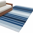 thumbnail image 2 of Navy Blue Stripe Area Rugs 3x5 for Living Room, Modern Blue Ombre Vertical Striped Non Slip Washable Rug Runner, Low Pile Indoor Floor Carpet Mat Bathroom Rugs for Bedroom, Kids Room, 2 of 9