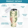thumbnail image 2 of Yayeee 30oz Double-Wall Insulated Stainless Steel Tumbler with Handle Bottle, Pink and Green Geometric, 2 of 8