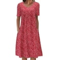 thumbnail image 1 of Ketyyh-chn99 Robes d'Été Femmes Tendance 2024 Grande Taille Robe Soleil Robes pour Femmes Combinaisons Manches à Volants Shorts Robe Mini Rouge,m, 1 of 5
