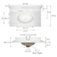 thumbnail image 3 of Design House Cultured Marble 31" x 19" Single Bowl Vanity Top with Centerset Mount and Backsplash, White, 3 of 23