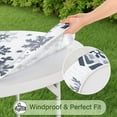 thumbnail image 5 of Blue Christmas Snowflake Pattern Round Fitted Tablecloth with Elastic Edge,Dining Table Cover Waterproof,Outdoor Round Tablecloth for Camping,Dining,Indoor and Outdoor, 5 of 7