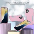thumbnail image 2 of Compatible with Apple iPhone 16 Plus Case for Women Men, Military Grade Shockproof Drop Protection Anti-Scratch Bumper Rugged Matte Phone Case Cover for iPhone 16 Plus, Pink+Gray, 2 of 7
