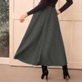 thumbnail image 4 of Retro Elegant High Waist Plaid Skirt A- Line Long Skirt Autumn Winter New Style for Women Polyester, 4 of 4