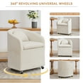 thumbnail image 5 of Set of 1 Barrel Dining Chair with Swivel Casters, Modern Accent Upholstered Dining Room Chair, Contemporary Armchair Side Chair for Living Room/Kitchen, Beige, 5 of 9