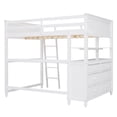 thumbnail image 5 of Full size Loft Bed with Drawers and Desk, Wooden Loft Bed with Shelves - White, 5 of 10