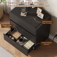thumbnail image 2 of Aufeile Night Stands for Bedroom Set of 2 with Charging Station, Modern Curved Night Stands with 3 Drawers, Bedside Tables, Black, 2 of 9