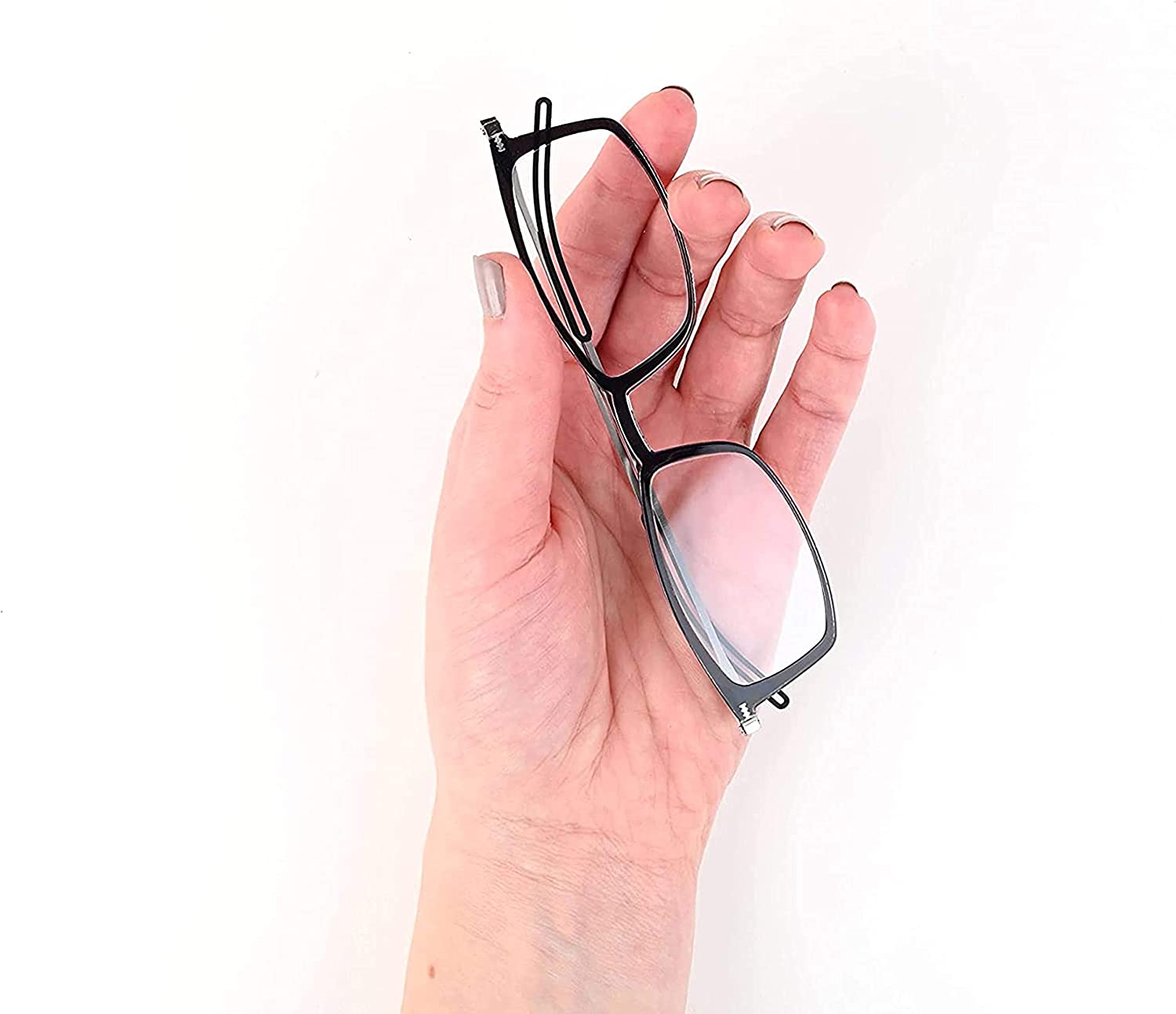 ThinOptics Frontpage Blue-Light Blocking Computer Reading Glasses and Milano Aluminum Case, Black Frames/Blue Light Filtering