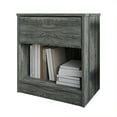 thumbnail image 2 of Castle Place Minimalist Nightstand with 1 Drawer, Dark Gray, 2 of 6