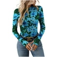 thumbnail image 2 of Luxalzxs Sexy Mesh Tops for Women Slim Fit Floral Lace Long Sleeve Mock Neck Going Out Tops with Thumb Holes, See Through Shirt Blouses Tops Undershirts Mesh Sheer Layering Tops Party Clubwear, 2 of 7