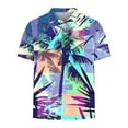 thumbnail image 5 of ZCFZJW Mens Color Contrast Print Summer Beach Hawaiian Shirts Casual Short Sleeve Button up V Neck Collar T-Shirts Trendy Workout Gym Polo Shirts Multicolor#01 XXL, 5 of 5
