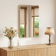 thumbnail image 6 of JIOABL 24"X36" Square with Rounded Corners Bathroom Mirror, Aluminum Wall-Mounted Tempered Glass Mirror - Perfect for Bathroom, Bedroom & Living Room, Gold, 6 of 9