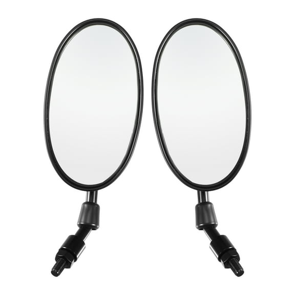 1 Pair Motorcycle M10x1.25 Screw Thread Rear View Side Mirror Rearview Mirror Universal Black