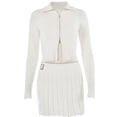 thumbnail image 3 of Vestido Traje de crochet de 2 piezas para mujer Conjunto de falda tipo cárdigan de punto sexy Ropa de club Kuymtek Blanco T S para Mujer, 3 of 8