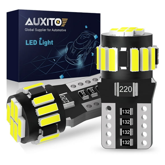 AUXITO 194 LED Bulbs 6000K Xenon White 5630 Chipsets 168 2825 175 T10 W5W LED Replacement Bulbs for Car Interior Dome Map Dome Door Courtesy License Plate Lights，Pack of 2