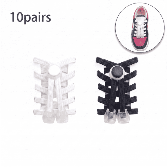 ROSEXIXI No Tie Shoe Laces 10 Pairs Elastic Shoelaces Adjustable Flat Locking Shoe Strings Stretchy Quick Release Fasteners For Footwear Sneakers And Adults No Tie Laces
