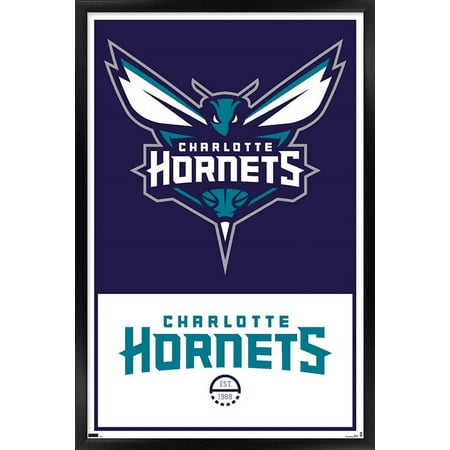 NBA Charlotte Hornets – Logo 21 Wall Poster 14.725 x 22.375 Framed