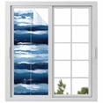 thumbnail image 2 of Navy Blue Ombre Window Privacy Film, Modern Oil Painting Waves Abstract Static Cling UV Sun Blocking Tint Film Heat Control Windows Films for Bedroom Bathroom, Window Stickers 23.6"x59", 2 of 8