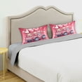 thumbnail image 5 of Dailycode Satin Pillow Case Standard Silk Pillow Cover for Hair and Skin Envelope Closure Pink Truck Teddy Bears Heart Balloons 20"x26", 5 of 9